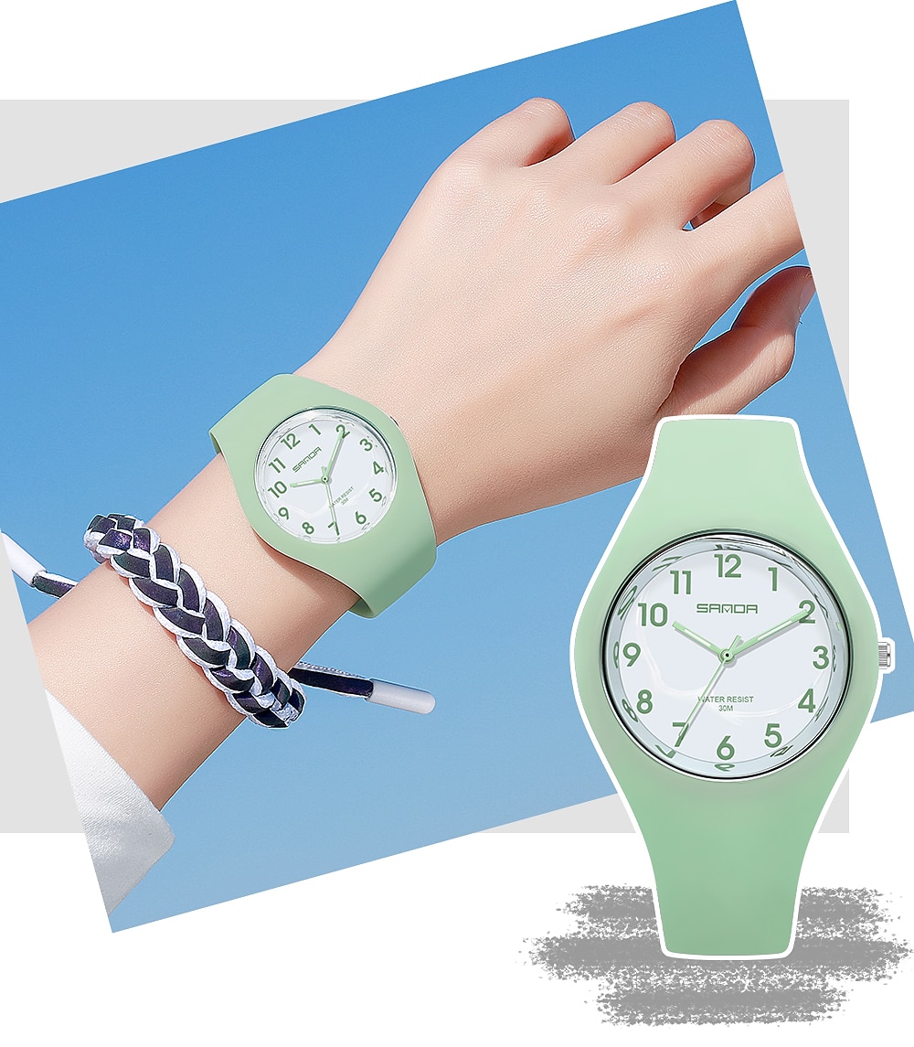 sanda dameshorloges casual fashion quartz horloge waterdicht valbestendig hd digitale weegschaal display damesklok 6056 2025 - $23.99 –P10