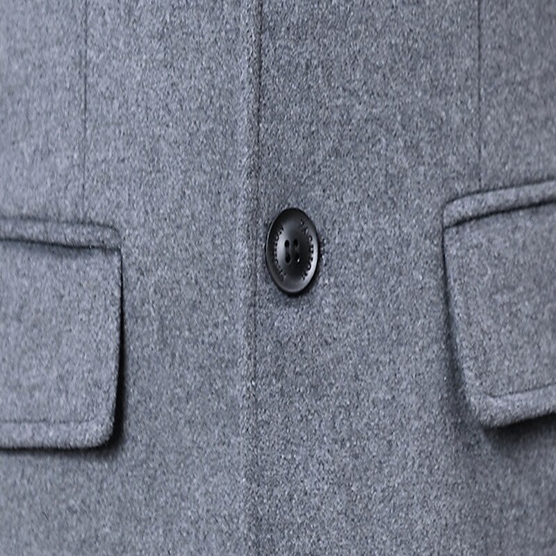 Herr Vinterkappa Rock Trenchcoat Kontor & Karriär Dagliga kläder Vinter Ylle Håller värmen Tvättbar Ytterkläder Kläder Mode Uppvärmning Solid färg Flera fickor Nedvikt Enkelknäppt 2025 - $114.99 –P9