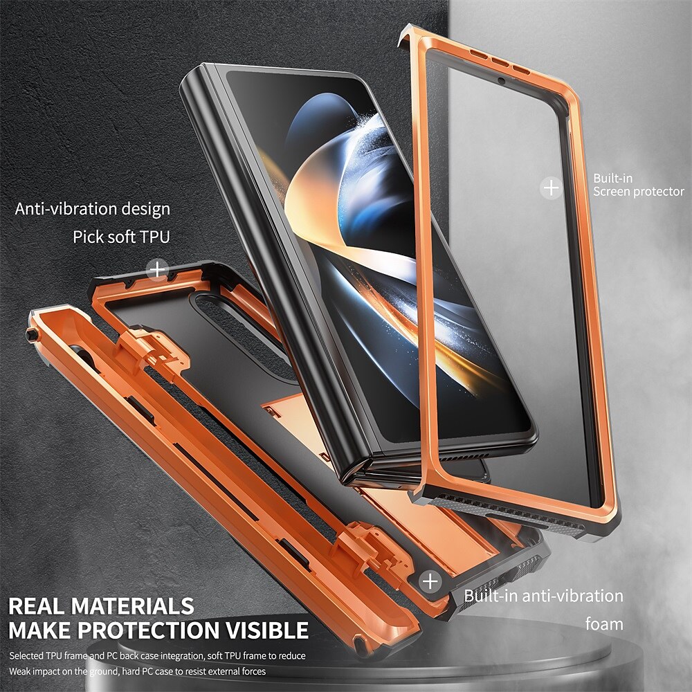 Phone Case For Samsung Galaxy Z Fold 5 Z Fold 4 Z Fold 3 Bumper Frame Pencil Holder Magnetic Flip Solid Colored Silica Gel 2025 - $36.99 –P3