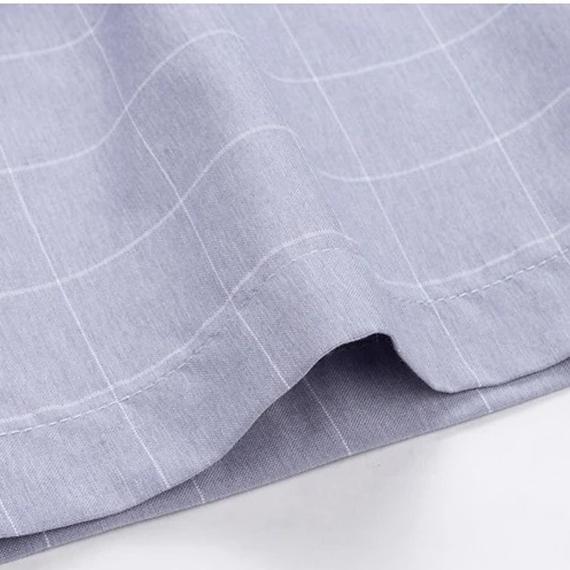 Per uomo Camicie Camicia non stirabile A quadri / A righe / Chevron Matrimonio Blu Grigio Azzurro Manica corta Collo ripiegabile Estate Primavera Abbigliamento del 2026 a $29.99 –P5