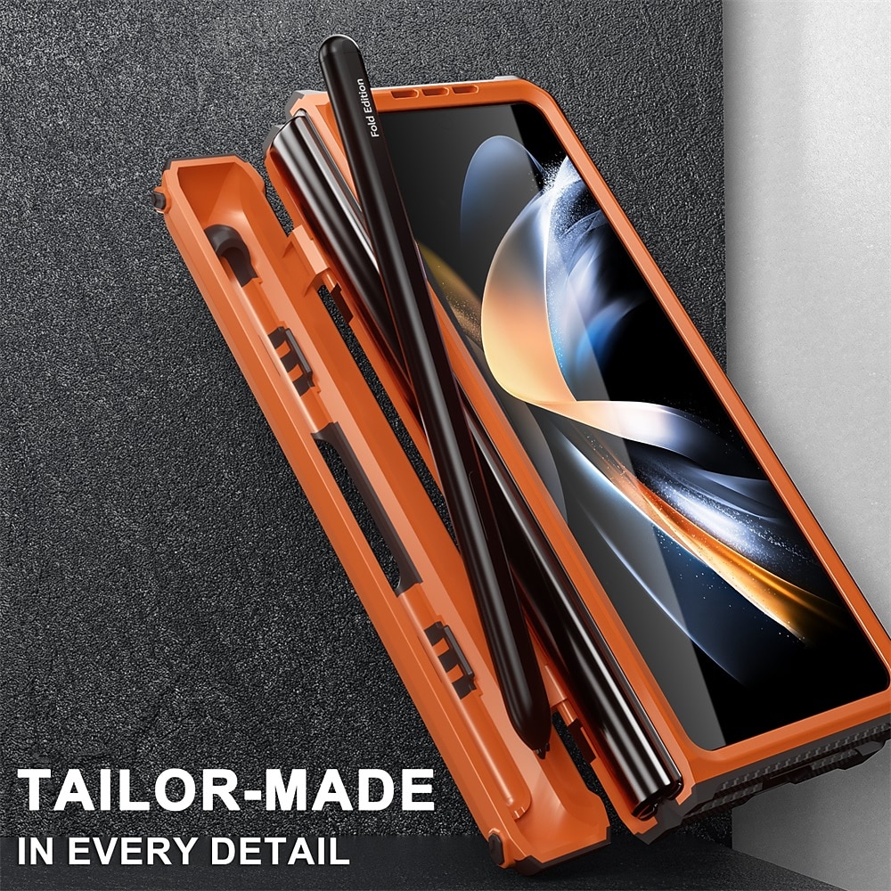Phone Case For Samsung Galaxy Z Fold 5 Z Fold 4 Z Fold 3 Bumper Frame Pencil Holder Magnetic Flip Solid Colored Silica Gel 2025 - $36.99 –P2