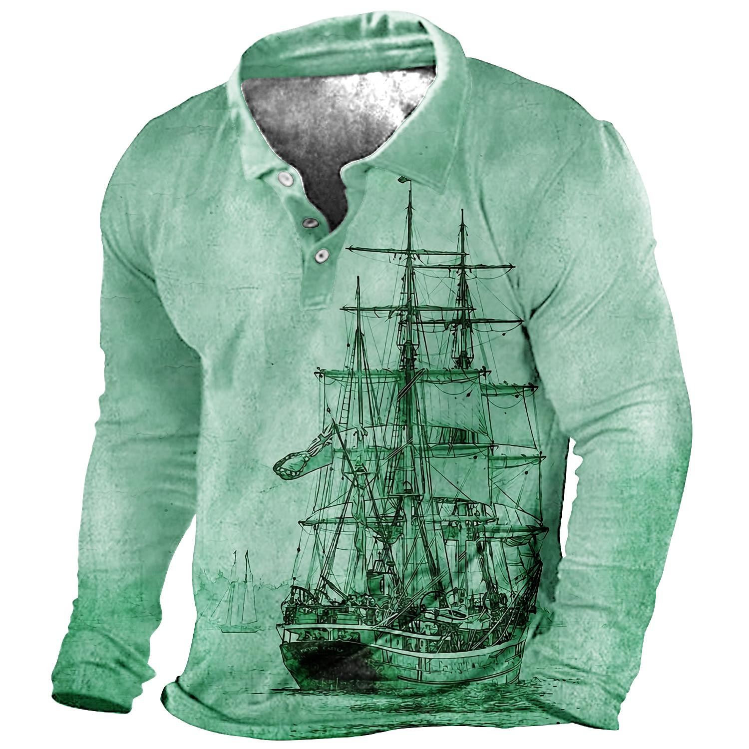 Herren Nautisch Poloshirts Golfshirt Langarm Polo-Shirts Hemden mit Kragen Vintage Lässig Urlaubskleidung Bootskleidung Party-Outfits Knöpfe 3D-Druck Rote Königsblau Blau 2025 - $23.99 –P4
