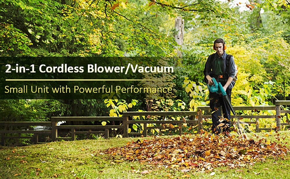 Abeden Cordless Leaf Blower,2-in-1 Electric Handheld Sweeper/Vacuum with  18V 2.0Ah Lithium Battery for Blowing Leaf,Cleaning Dust,Small