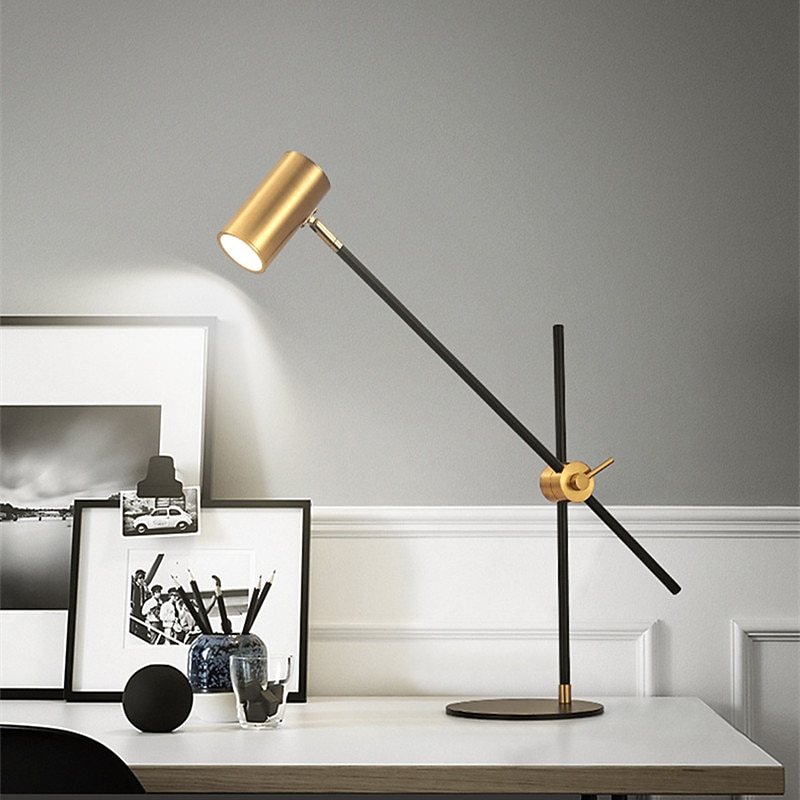 skrivbords-/bordslampa, matt mässingsfinish, justerbar höjd, balansarm, in-line vippströmbrytare 2025 - $127.99 -P4