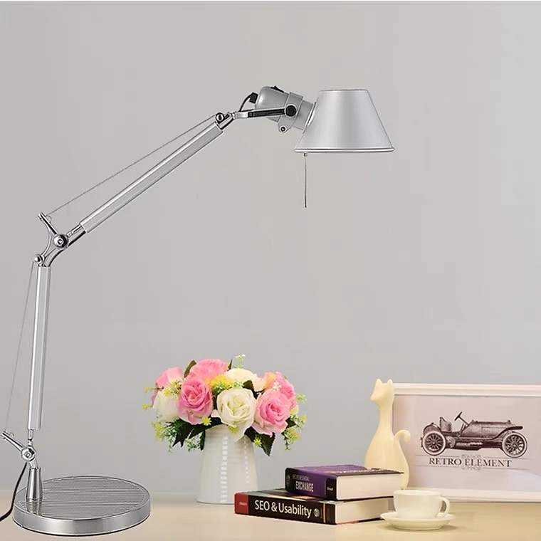 Swing Arm Table lamp LED Silver Table lamp for Desktop Aluminium E27 Flexible Adjustable Eye Care Study Office Table lamp 2025 - $237.29 –P11