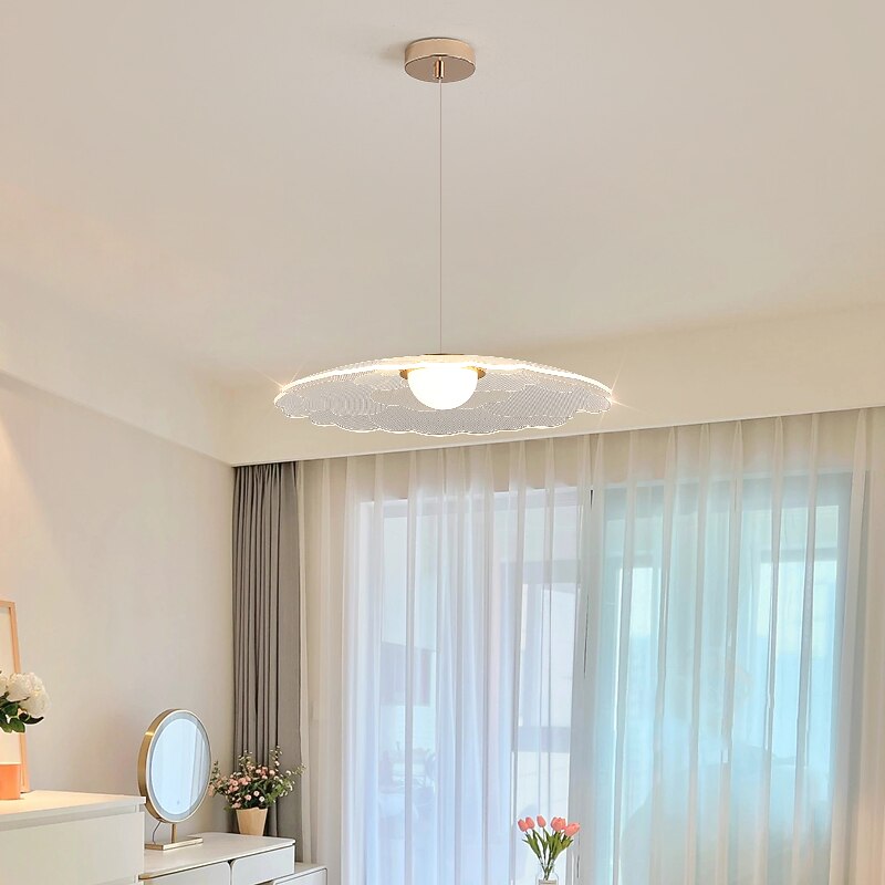 luz colgante led hoja de loto acabado plástico 62 cm 3 colores cable ajustable mini isla luces moderno estilo contemporáneo cocina comedor hogar bar luz 110-120v 220-240v bombilla incluida 2026 - GBP £137.19 –P4