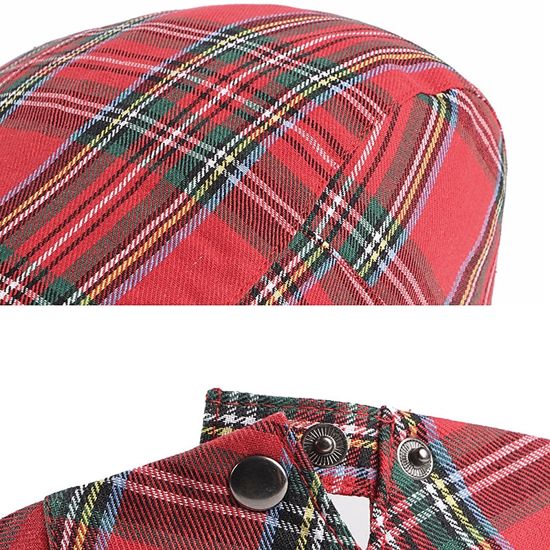 Homme Casquette Plate Rouge bleu marine Polyester Boucle réglable Imprimer simple Mode des années 1920 Vacances Plein Air Quotidien Fin de semaine Plaid Portable Confort Mode de 2025 ? $9.49 –P5