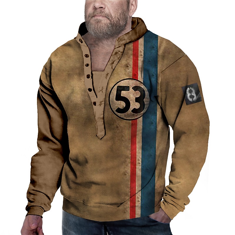 Herr Plusstorlekar Tröja Stor och lång Grafiska tryck Kinakrage Långärmad Vår & Höst Grundläggande Designer Ledigt Stor och hög Dagligen Sport Blast 2026 - $36.99 –P1
