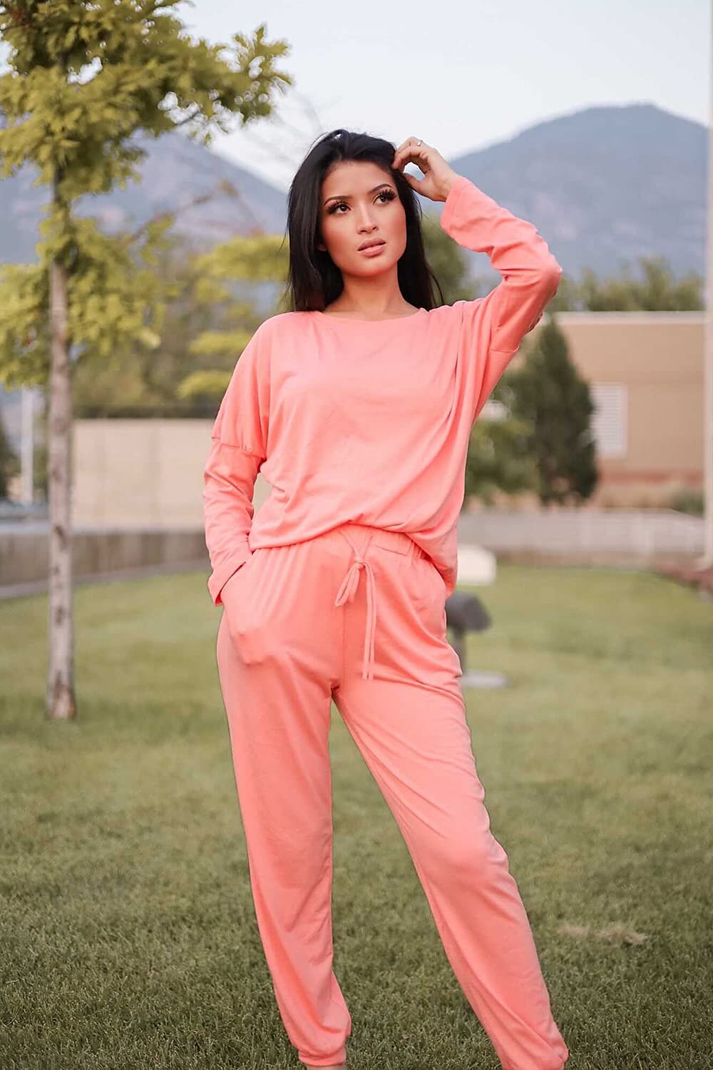 Women's Tracksuit Sweatsuit Drawstring Athleisure Long Sleeve Polyester Soft Running Jogging Sportswear Activewear Black Rosy Pink Watermelon / Sweatshirt / Stretchy 2025 - $25.99 –P3