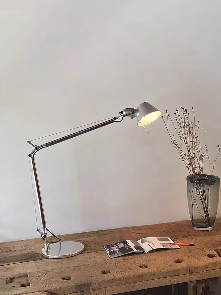 Swing Arm Table lamp LED Silver Table lamp for Desktop Aluminium E27 Flexible Adjustable Eye Care Study Office Table lamp 2025 - $237.29 –P2