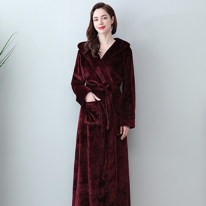 Winter Bathrobe Thickened And Long Women's Winter Coral Fleece Men'sed Bathrobe Coupleed Flannel NightGownfor 2026 - $75.99 –P3