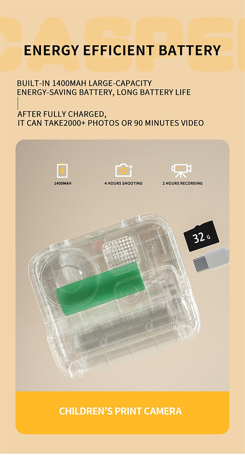 Instant Print Camera Thermische Afdruk Camera 1080P HD Digitale Camera Met 3 Rollen Afdrukpapier Video Foto Speelgoed Jongens Meisjes Valentijnsdag Cadeau 2026 - $92.99 –P11