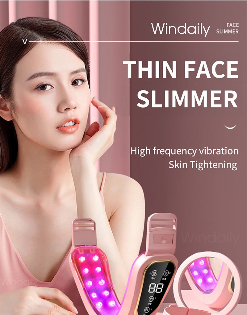 2025年 フェイシャル リフティング デバイス led 光子療法 フェイシャル スリミング 振動 マッサージャー 二重あご v 顔型 頬リフト ベルト マシン  コレクション – $27.99 –P2