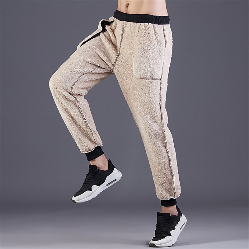 Herren Sherpa Fleecehosen Jogginghose Trainingshose Jogginghose Jogger Winterhose Tasche Kordelzug Elastische Taille Glatt Warm Weich Casual Täglich Modisch Strassenmode Schwarz / Weiß Schwarz 2025 - $25.99 –P1
