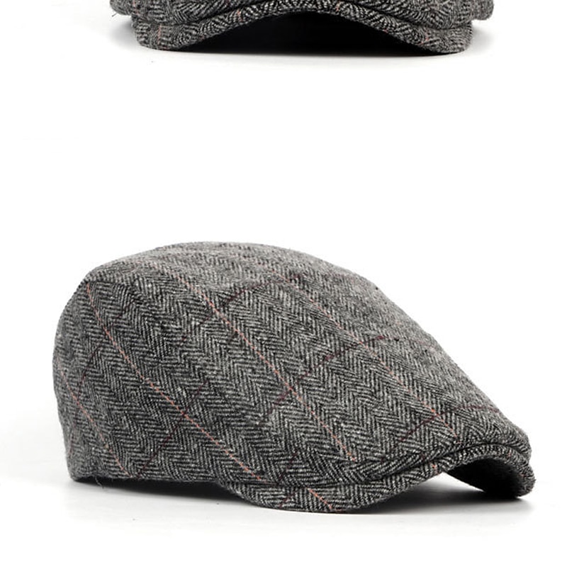 Herr Platt mössa Tweed Keps Svart Kaffe Bomull Pärlor Splitsa Enkel Elegant och modernt Retro Gata Vardag Helgen Rand Bärbar Komfort Mode 2025 - $14.99 –P6
