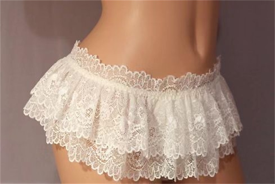 Lady Sexy Lace Pleated Lotus Leaf Lace Lovely Temptation Thong Pants Home Outfits 2025 - $10.99 –P4