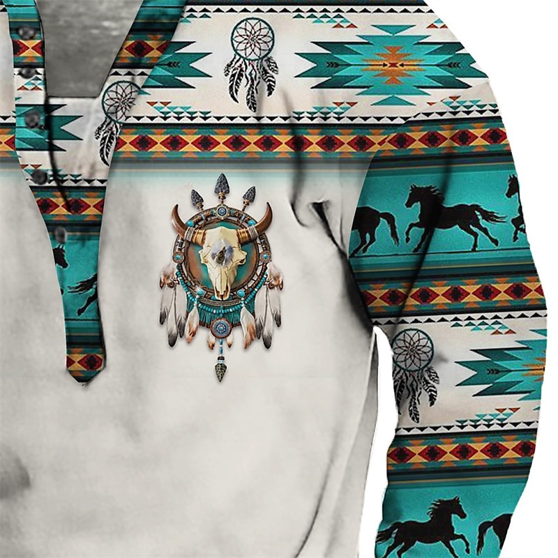 Homme Tribal Imprimés Photos Sweat shirt Sweat manche longue Sweat-shirt Col Mao Vêtement de rue Design Décontractées 3D effet Casual du quotidien Des sports Imprimer Printemps & Automne de 2025 ? $33.99 –P2