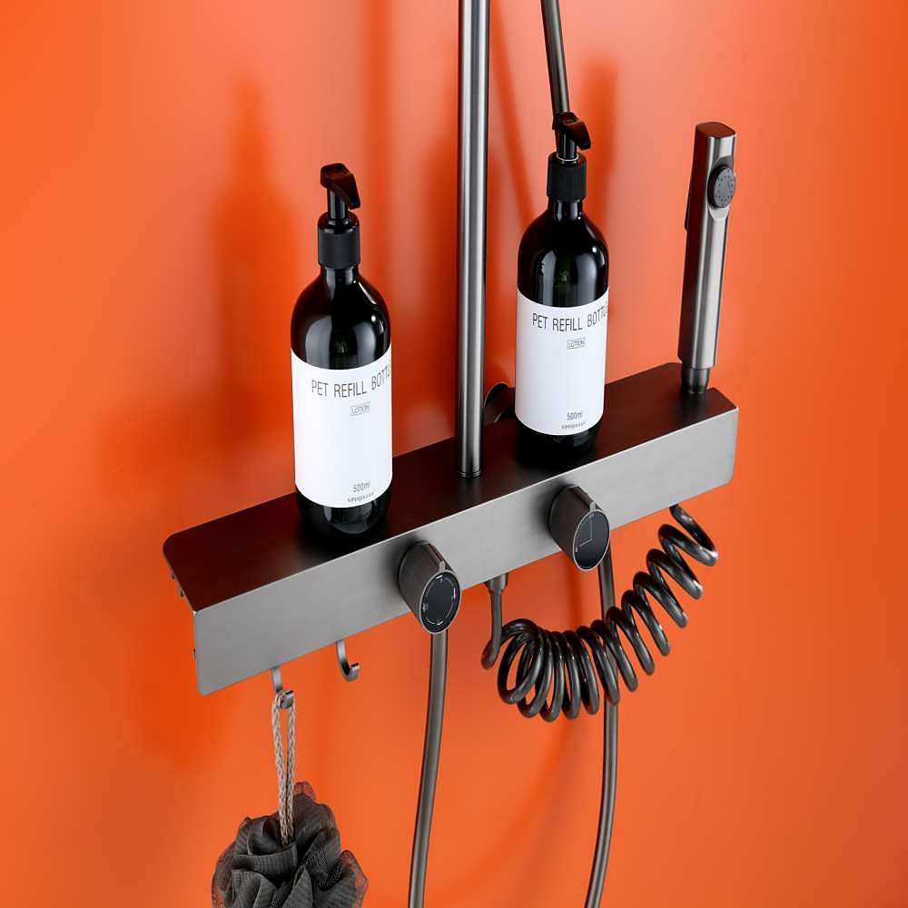 rubinetto della doccia, sistema doccia doccia a pioggia sistema di soffione set doccia inclusa doccia multigetto finiture verniciate contemporanee montaggio esterno valvola in ceramica rubinetti per del 2025 a $404.99 –P4