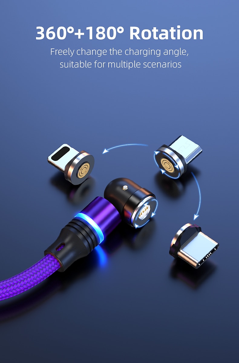 Multi Charging Cable 0.5m(1.5Ft) 3.3ft 6.6ft USB A to Lightning / micro / USB C 2.4 A Charging Cable Fast Charging Nylon Braided 3 in 1 Magnetic For Samsung Xiaomi Huawei Phone Accessory 2025 - $12.99 –P2
