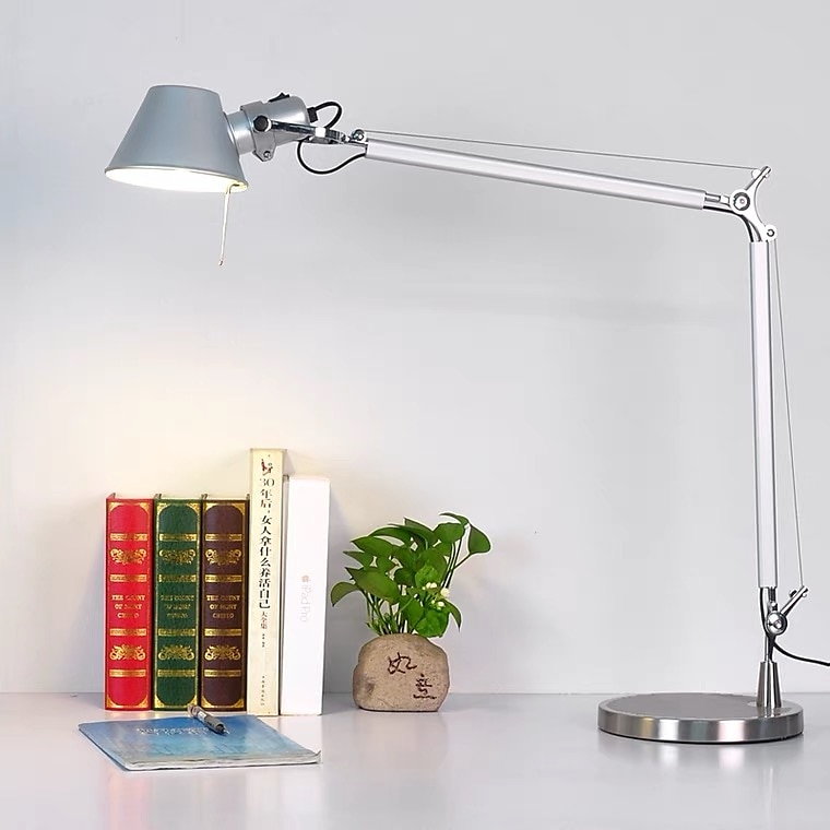 Swing Arm Table lamp LED Silver Table lamp for Desktop Aluminium E27 Flexible Adjustable Eye Care Study Office Table lamp 2025 - $237.29 –P10