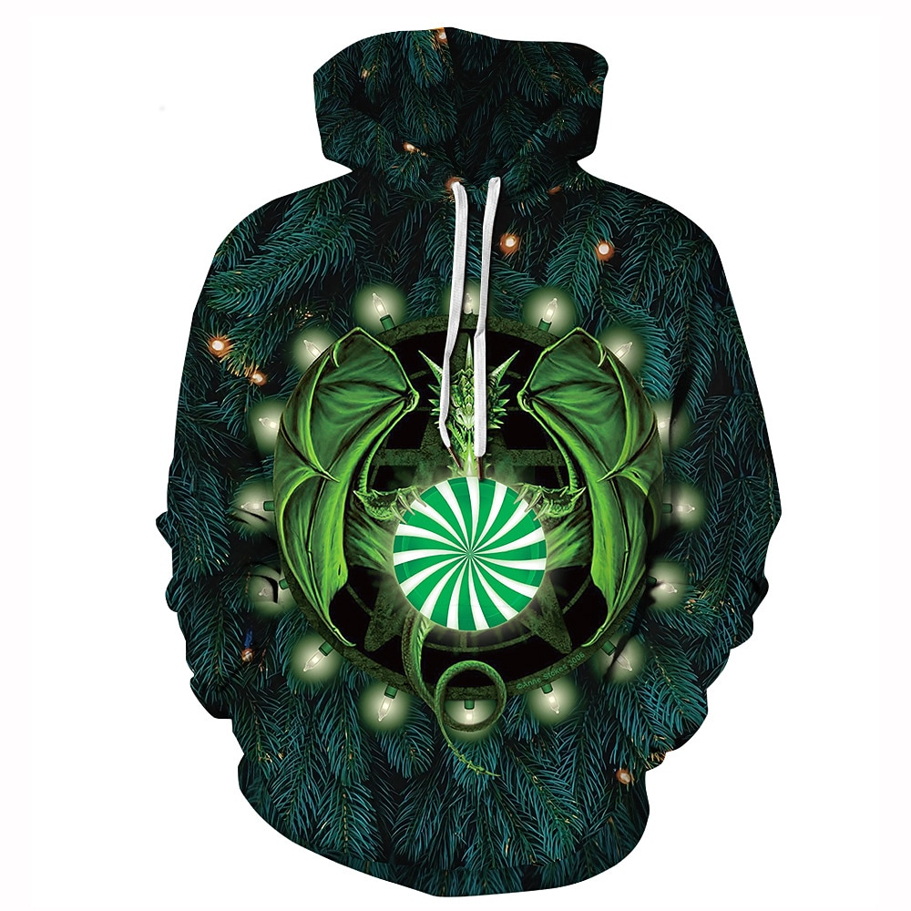 Dinosaurio Suéter de navidad Sudadera Pullover Sudadera con capucha navideña divertida Impresión 3D Hombre Mujer Navidad Carnaval Mascarada Nochebuena Navidad Adultos Fiesta Navidad Cima 2025 - $29.99 –P3