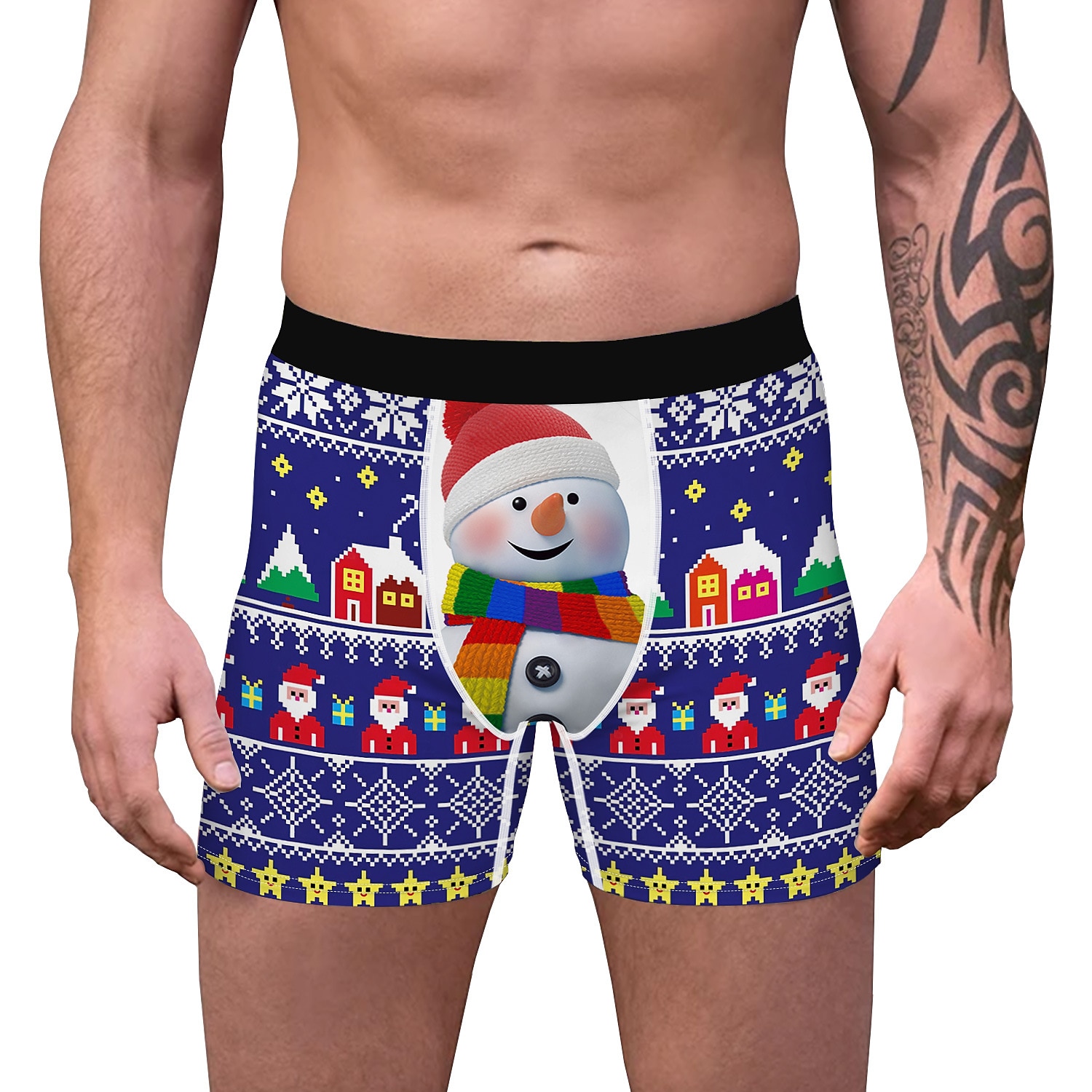 presente de Natal Boxer Curto Roupa Íntima Homens Natal Carnaval Baile de Máscaras Noite de Natal Natal Adulto Festa Natal de 2025 por $6.49 –P12