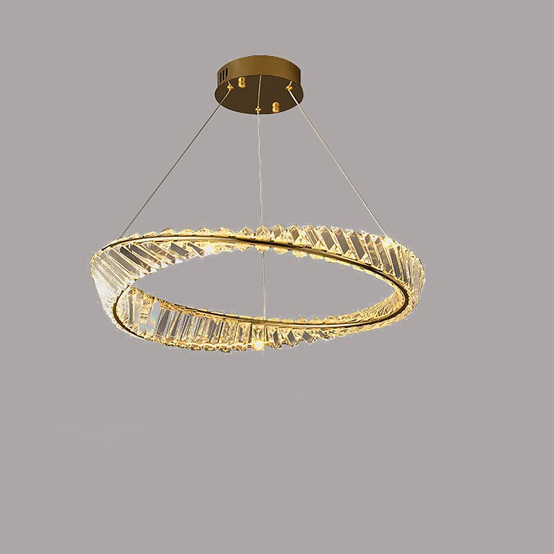 Lámparas colgantes led circle diseño redondo 60/80 cm montaje empotrado 1 luz anillo regulable aluminio acabados pintados lujoso estilo moderno comedor dormitorio lámparas colgantes 2025 - $603.59 –P4