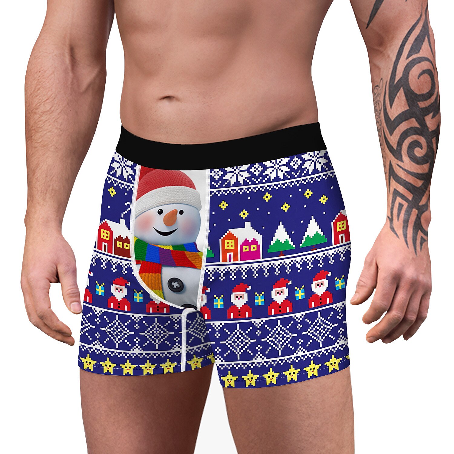 presente de Natal Boxer Curto Roupa Íntima Homens Natal Carnaval Baile de Máscaras Noite de Natal Natal Adulto Festa Natal de 2025 por $6.49 –P13