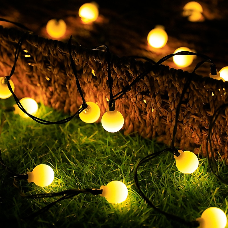 Mini Globe String Lights Solar LED Fairy String Lights Waterproof 12M 7M 6.5M 8 Modes Lighting Outdoor Garden Decoration Light Christmas Tree Hanging Lights Balcony Yard Wedding Party Holiday Decor 2025 - $8.99 –P8