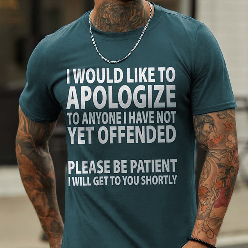 2025年 男性用 レタード Tシャツ カジュアルスタイル コットン１００％ 半袖 グラフィック シャツ ワイン ヘザーグレー ブラック 快適なTシャツ バケーション カジュアル ファッションデザイナーの衣類  コレクション – $15.99 –P6