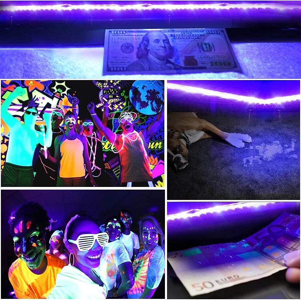 רצועת אור שחור led uv סגול רצועת אור led ממשק usb עם מתג או תיבת סוללה smd2835 380-400nm uv led מנורת אור שחור ללא עמיד למים המתאימה לריקוד ניאון וציפוי גוף uv 2025 - $2.99 –P2