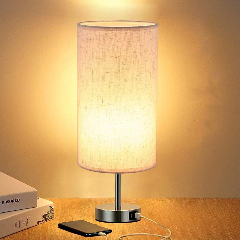 Lâmpadas de cabeceira com porta de carregamento usb sensor de toque para quarto sala de leitura proteção para os olhos moderno contemporâneo estilo nórdico de 2025 por $109.99 –P4