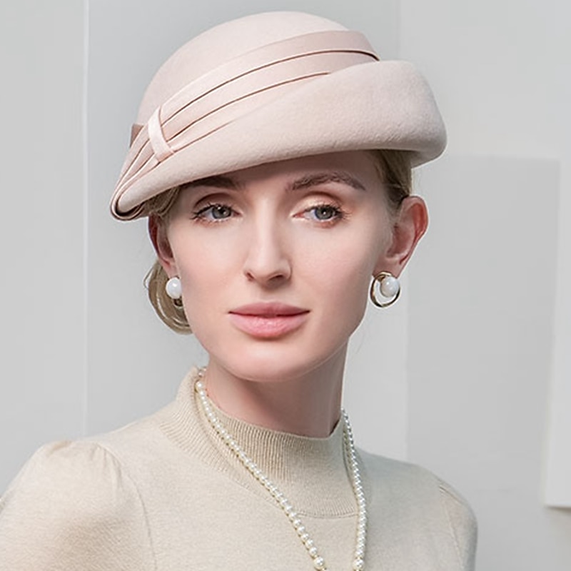 Hüte 100% Wolle Bowler / Cloche Hut Fischerhut Formal Casual Tee-Party Kentucky Derby Damentag Elegant Mit Schleife Kopfschmuck Kopfbedeckung 2025 - $43.99 –P7