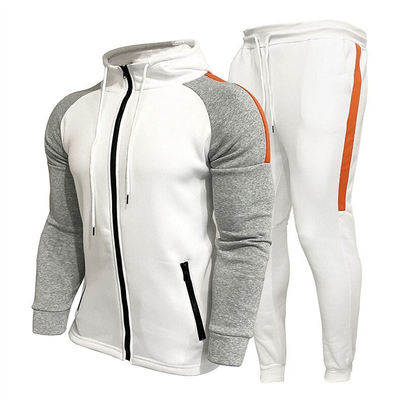 Homme Ensemble Survetement Survêtement Ensemble de jogging Noir Blanche bleu marine Gris Col Mao Bloc de couleur Cordon 2 Pièces Sport & Loisir du quotidien Des sports basique Casual Grand et grand de 2025 ? $30.99 –P1