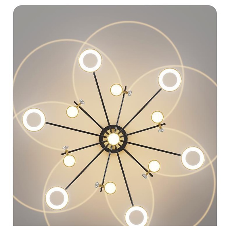 lampada a sospensione a led dimmerabile, lampadario sputnik moderno cerchio a 12 luci paralume in acrilico lampada da soffitto in metallo vintage con finitura cromata per isola cucina sala da pranzo del 2025 a $699.99 –P5
