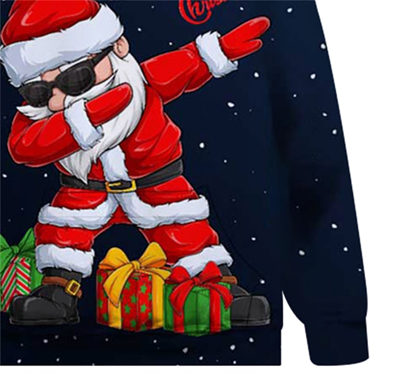 Barn Pojkar Huvtröja med jultema Huvtröja Grafisk jultomten Emoji Långärmad Ficka Vår Höst Vinter Mode söt stil Polyester Utomhus Ledigt 2025 - $18.99 –P2