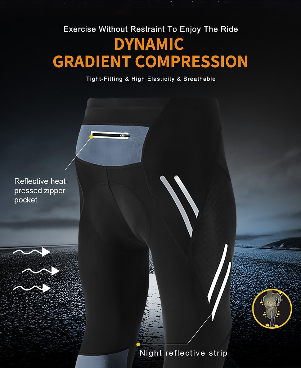 TRYSIL Men's Cycling Tights Bike Pants / Trousers Padded Shorts / Chamois Mountain Bike MTB Road Bike Cycling Sports Moisture Permeability Stretch Lightweight Back Pocket Navy Black Spandex Clothing 2026 - $34.99 –P5