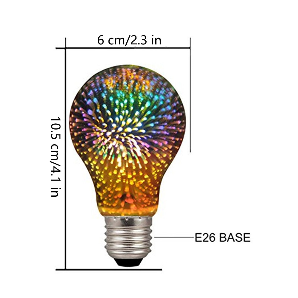 vánoční 3d ohňostroj žárovky dekorace led žárovka e27 5w 85-265v vintage retro edison žárovka hvězda ohňostroj lampa dovolená noční světlo novinka vánoce 2026 - $6.99 –P3