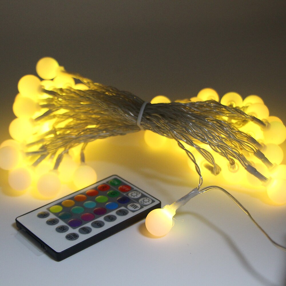 Mini Globe String Lights Christmas Decorative Lights 10M 16 Color Full-color Switching Remote Control Dimming Timing USB Power Supply 1 Set 2025 - $21.99 –P16