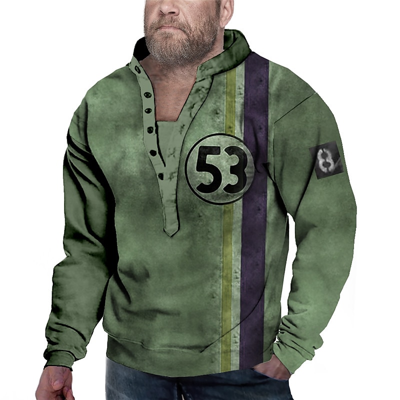 Herr Plusstorlekar Tröja Stor och lång Grafiska tryck Kinakrage Långärmad Vår & Höst Grundläggande Designer Ledigt Stor och hög Dagligen Sport Blast 2026 - $36.99 –P3