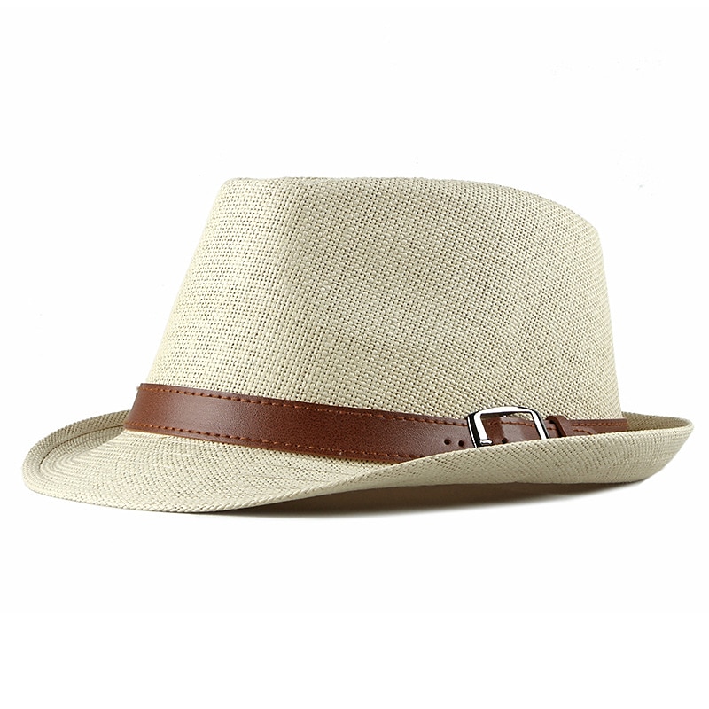 Men's Kentucky Derby Hat Straw Hat Sun Hat Panama Hat Fedora Trilby Hat Black White Straw Braided Simple 1920s Fashion Holiday Street Dailywear Weekend Pure Color Portable Comfort Breathable Fashion 2025 - $23.99 –P5