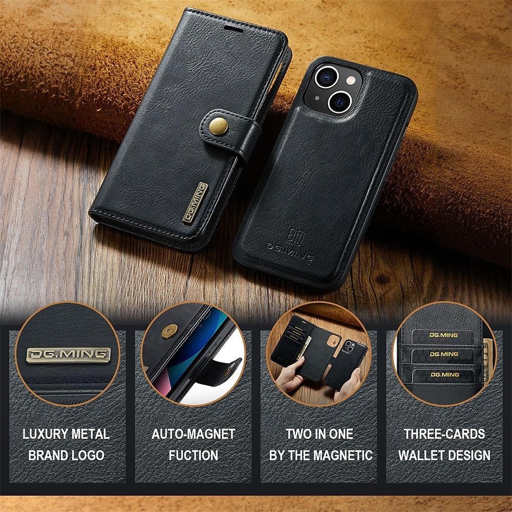 Phone Case For iPhone 16 15 14 Pro Max Plus iPhone 16e iPhone 13 12 11 Pro Max Mini Wallet Case Flip Cover Magnetic Full Body Protective Card Slot Solid Color PU Leather 2025 - $24.99 –P7