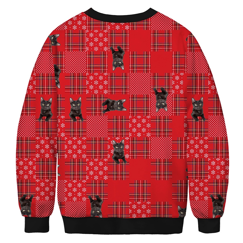 Papá Noel Gato Hombre de pan de jengibre Suéter de navidad Sudadera Hombre Mujer Navidad Navidad Carnaval Mascarada Nochebuena Adultos Fiesta Navidad Poliéster Cima 2025 - $24.99 –P10