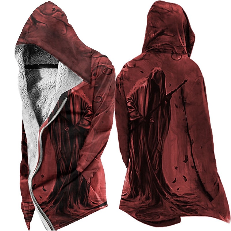 Herren Wintermantel Fleecejacke Jacke Freizeitskleidung Urlaub Fleece-Futter Mit Taschen Bedruckt Vordertasche Herbst Winter Grafik-Drucke Strassenmode Brautkleider schlicht Kapuzenpullover Standard 2025 - $73.99 –P2