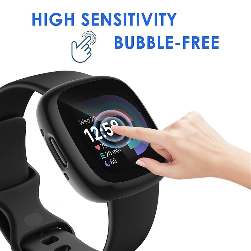 verpakking van 3 stuks Horlogekast met schermbeschermer Compatibel met: Fitbit Versa 4 Sense 2 Krasbestendig Robuust Bumper volledige dekking Gehard glas / Harde pc Horloge Deksel 2025 - $12.99 –P4