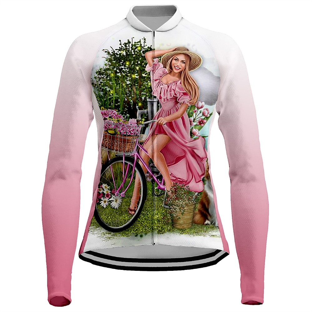 Damen Radtrikot Hund Lustig Langarm Fahhrad Trikot Oberteil mit 3 Gesäßtaschen Mountainbike MTB Straßenradsport Schnelltrocknend Reflektierende Streifen Rückentasche Feuchtigkeitsableitend Sport Wei 2026 - $34.99 –P10