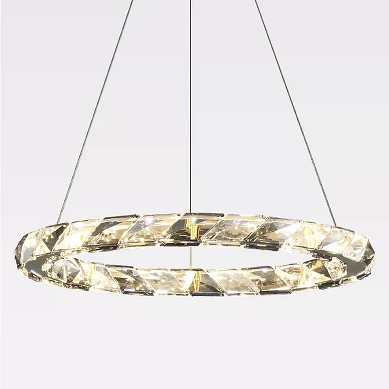 lampadario a sospensione a led lampadario a 1 anello regolabile finitura in acciaio inossidabile lussuoso stile moderno sala da pranzo lampade a sospensione camera da letto 110-240v del 2025 a $699.99 –P4
