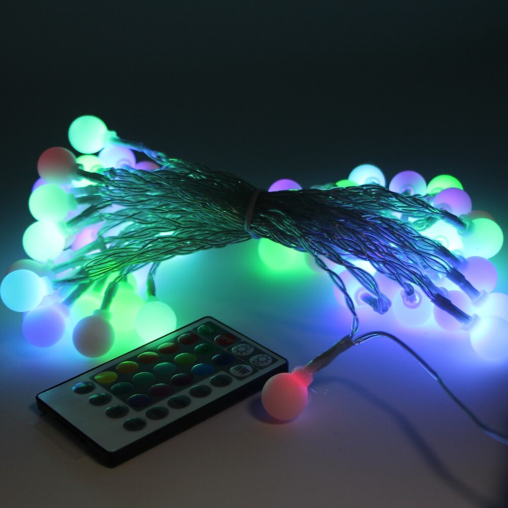 Mini Globe String Lights Christmas Decorative Lights 10M 16 Color Full-color Switching Remote Control Dimming Timing USB Power Supply 1 Set 2025 - $21.99 –P13