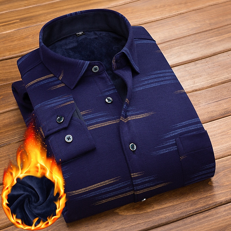 Bărbați Cămașă de Costum Cămașă cu carouri Cămașă cu guler Cămașă din lână Camașă cu nasturi Tartan Nuntă În aer liber Negru Bleumarin Bleumarin Albastru piscină Manșon Lung Răsfrânt Toamnă Iarnă 2026 - $25.99 –P5