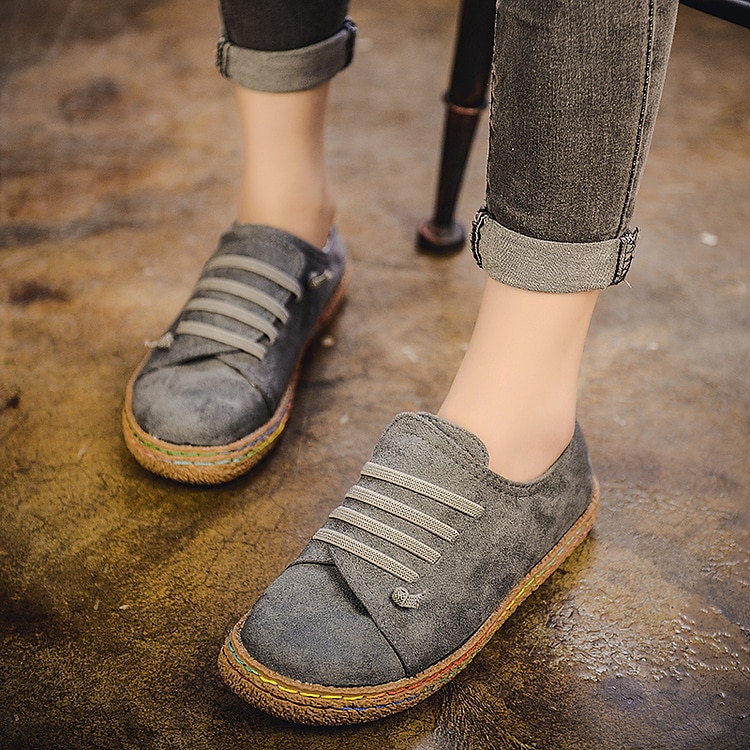 Chaussures à enfiler en daim marron pour femmes – baskets décontractées confortables avec sangles élastiques pour un usage quotidien et les activités de plein air de 2025 ? $24.99 –P1